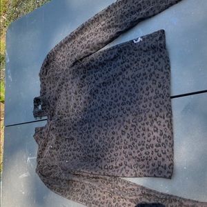 Mesh cheetah print long sleeve